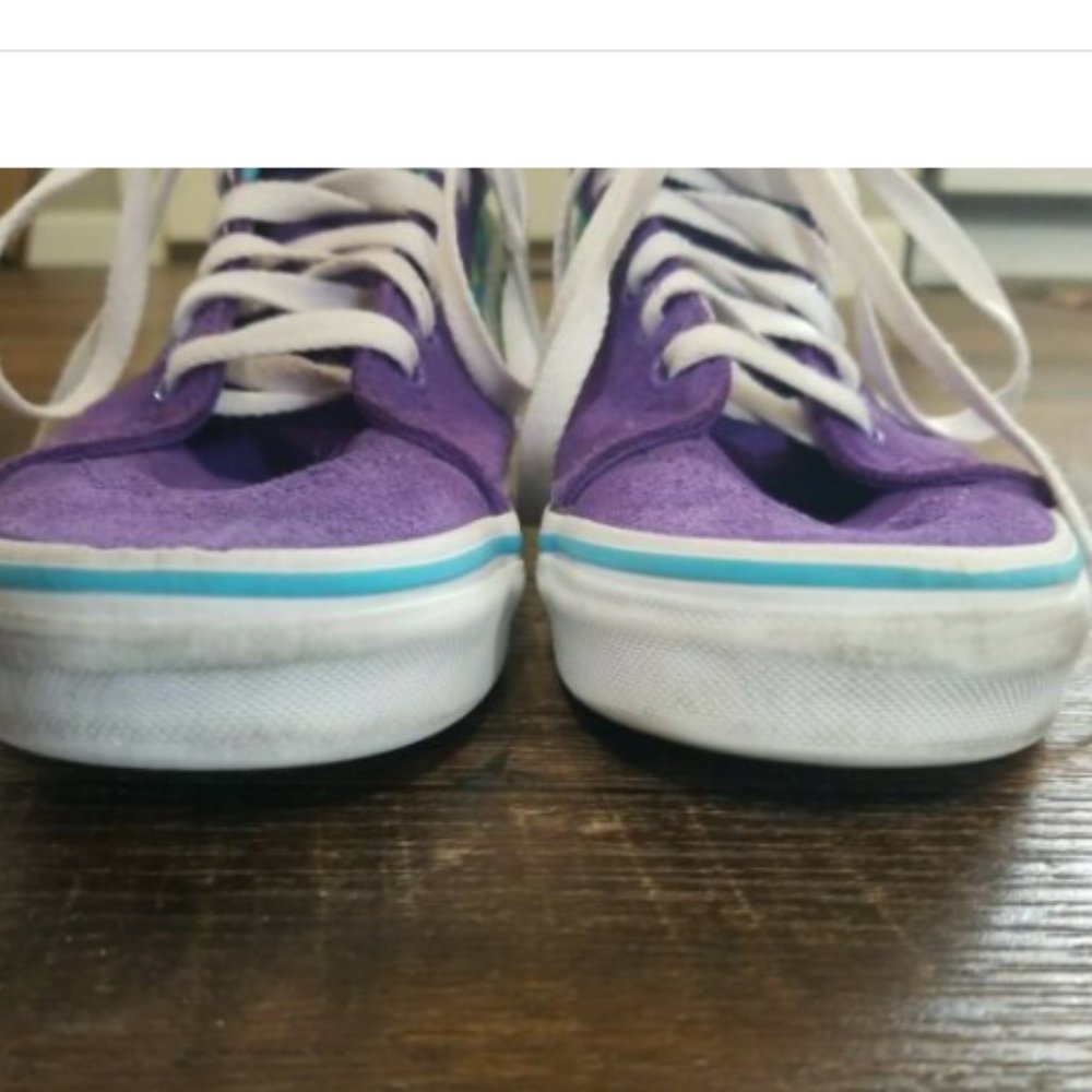 Vans Sk8 Hi Checkerboard Skate Shoe-Violet/Cyan - image 6